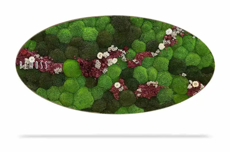 Moosbild Ellipse KUGELMOOS COSMO Burgundy