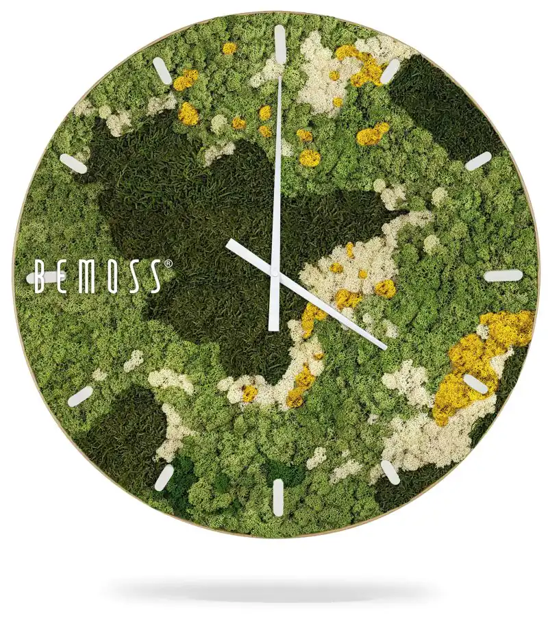 Moosuhr BEMOSS® ORTHO YELLOW mit Ziffernblatt