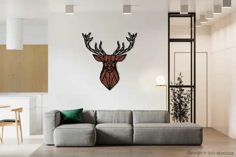 Moosbild Hirsch (83x78cm)