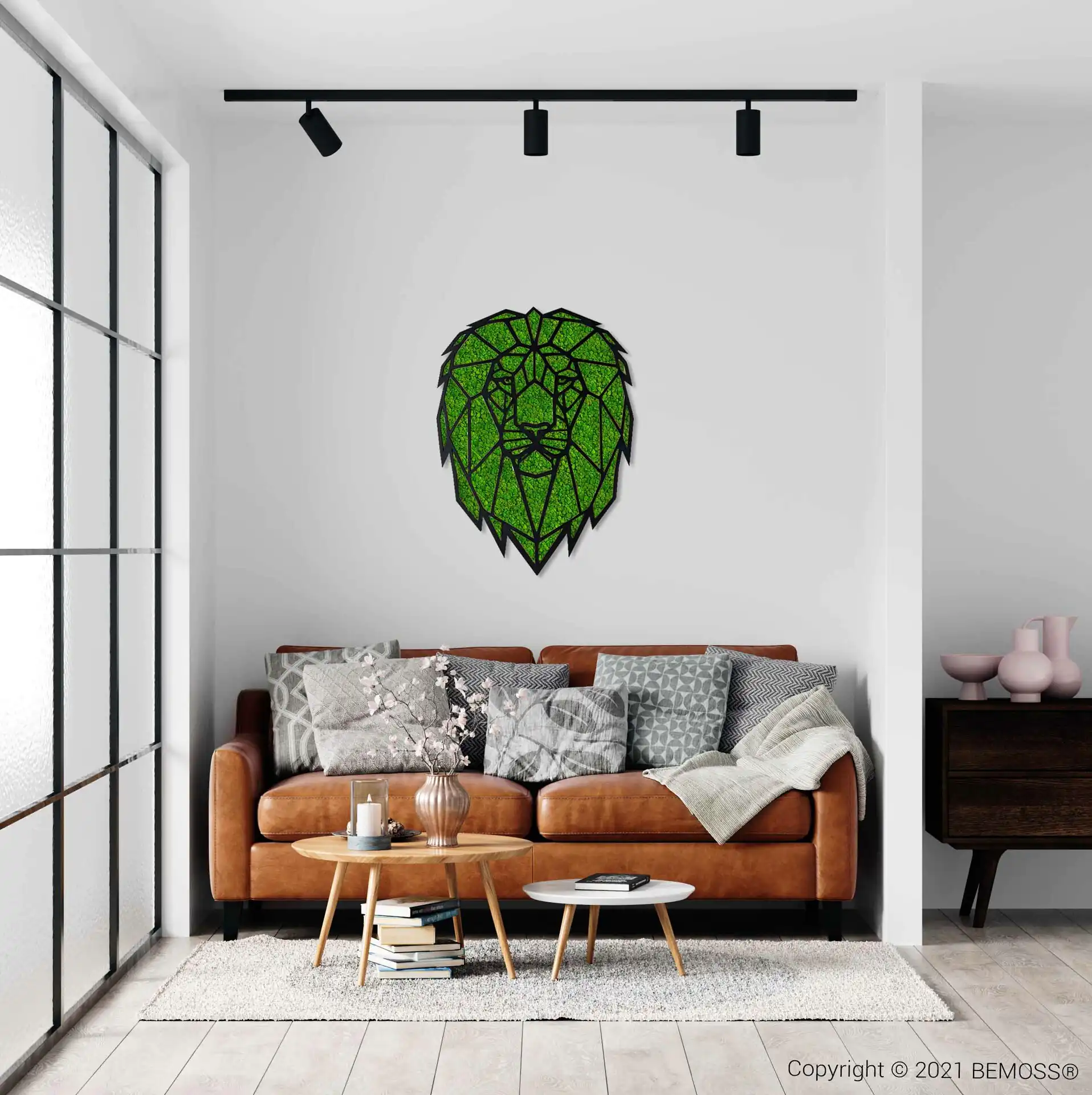 Moosbild Löwe (76x56cm) – Bild 2
