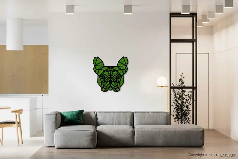 Moosbild Mops (76x77cm)