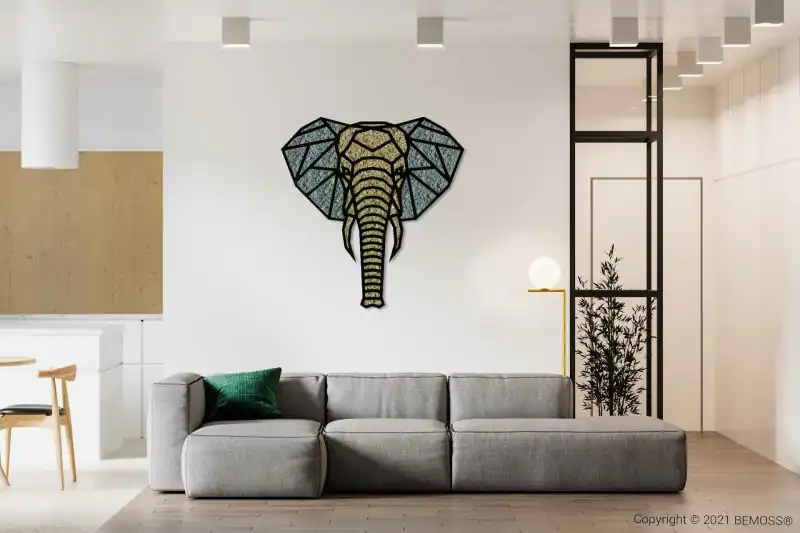 Moosbild Elefant (120x114cm)